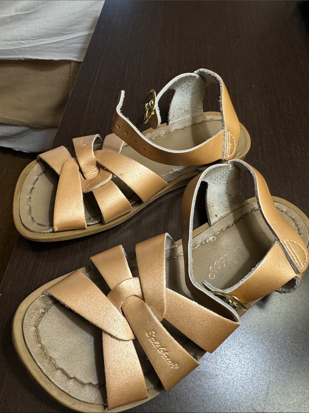 GirlsSaltwater Tan Strappy Buckle Sandals